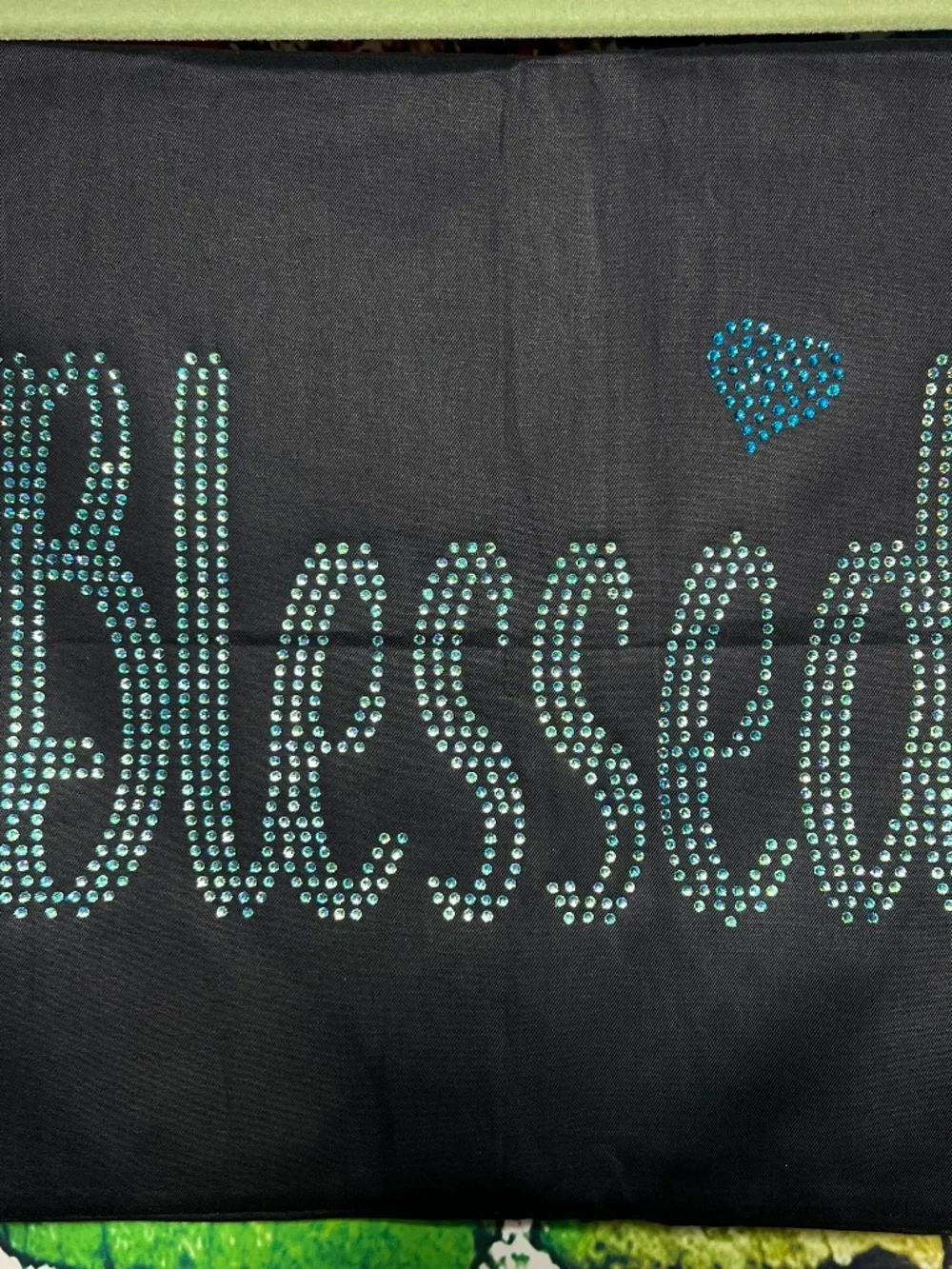 Blessed Rhinestone Throw Pillow Cover [35R]